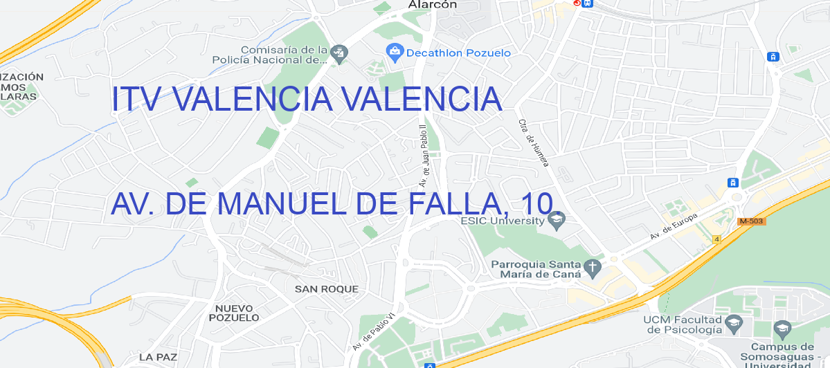 Oficina Calle AV. DE MANUEL DE FALLA, 10. en València - ITV VALENCIA