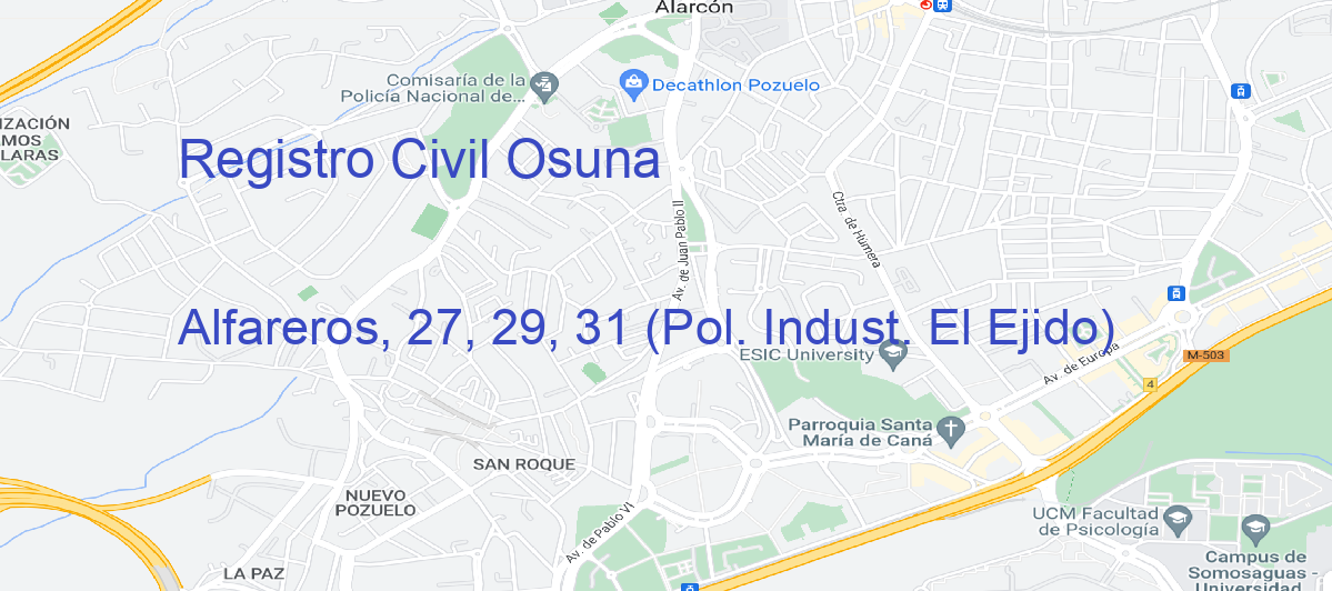 Oficina Calle Alfareros, 27, 29, 31 (Pol. Indust. El Ejido) en Osuna - Registro Civil