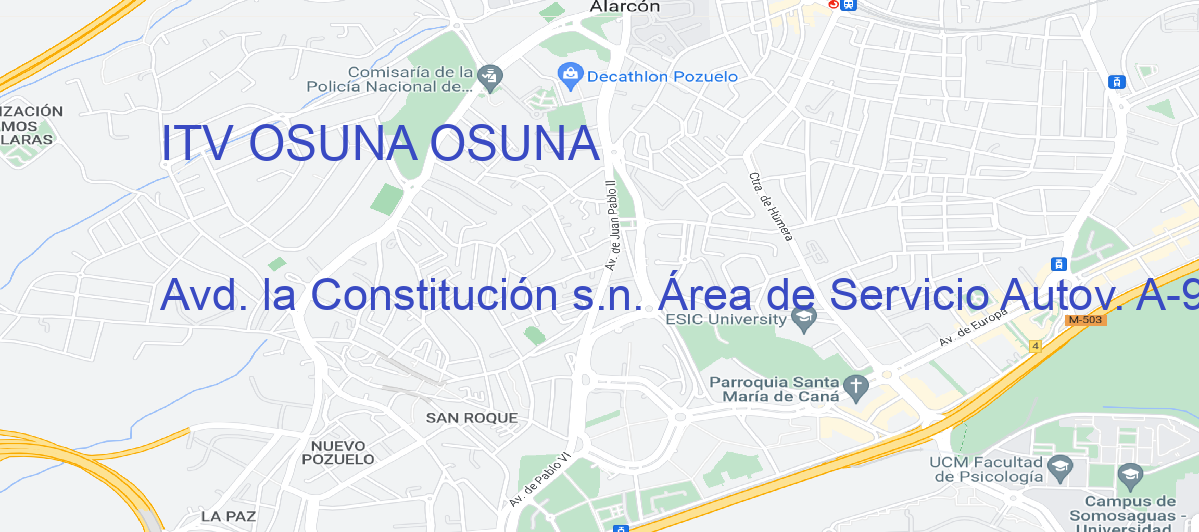 Oficina Calle Avd. la Constitución s.n. Área de Servicio Autov. A-92 en Osuna - ITV OSUNA