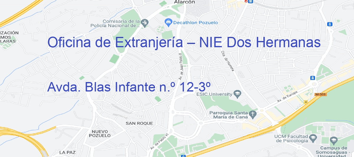 Oficina Calle Avda. Blas Infante n.º 12-3º en Dos Hermanas - Oficina de Extranjería – NIE