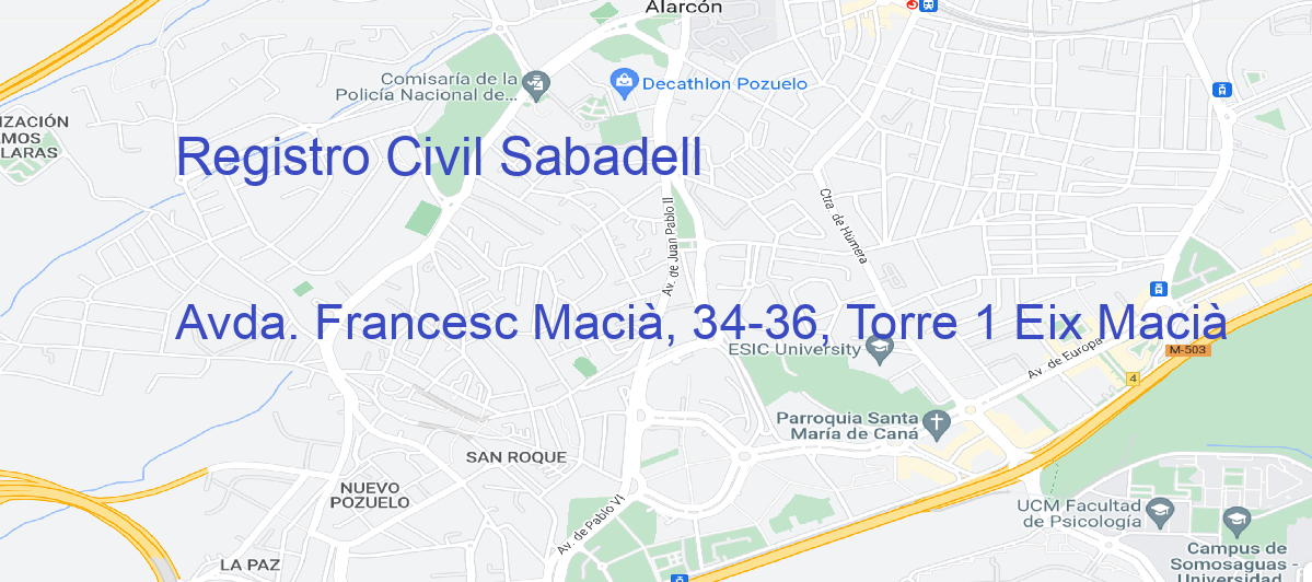 Oficina Calle Avda. Francesc Macià, 34-36, Torre 1 Eix Macià en Sabadell - Registro Civil