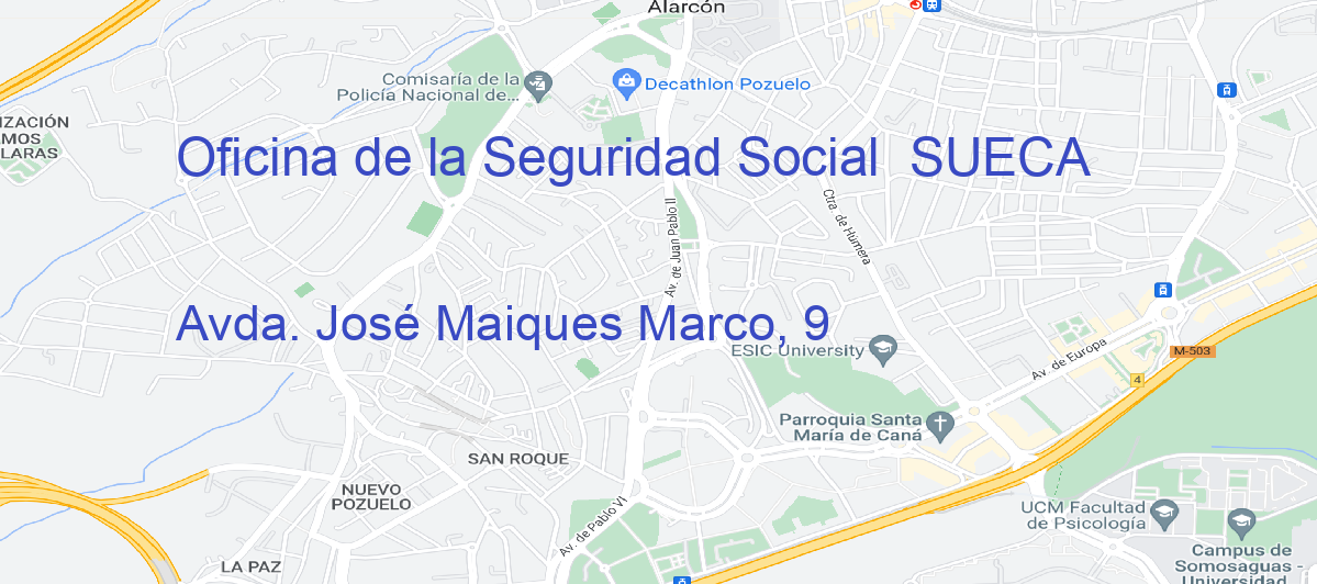 Oficina Calle Avda. José Maiques Marco, 9 en Sueca - Oficina de la Seguridad Social 