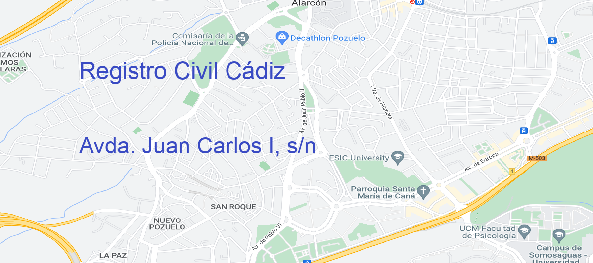 Oficina Calle Avda. Juan Carlos I, s/n en Getafe - Registro Civil