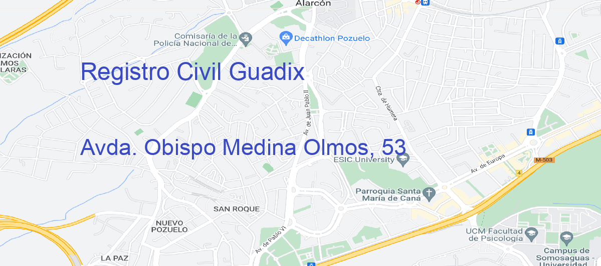 Oficina Calle Avda. Obispo Medina Olmos, 53 en Guadix - Registro Civil