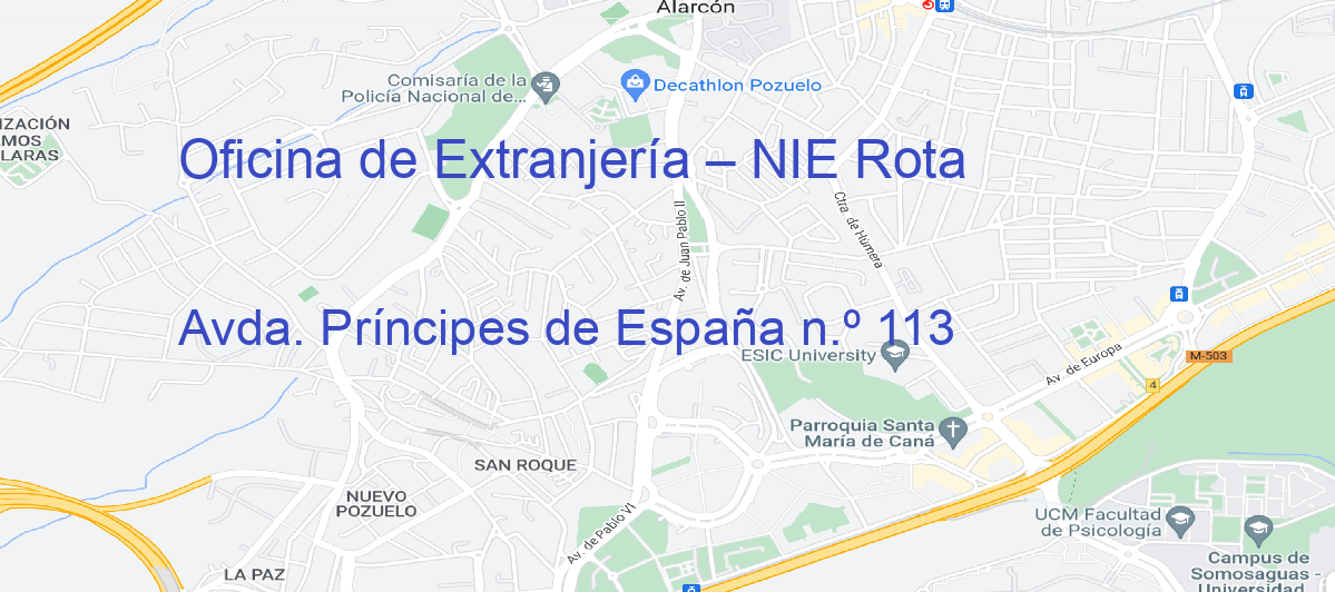 Oficina Calle Avda. Príncipes de España n.º 113 en Rota - Oficina de Extranjería – NIE