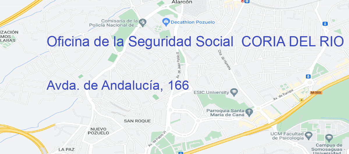 Oficina Calle Avda. de Andalucía, 166 en Coria del Río - Oficina de la Seguridad Social 