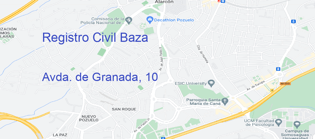 Oficina Calle Avda. de Granada, 10 en Baza - Registro Civil
