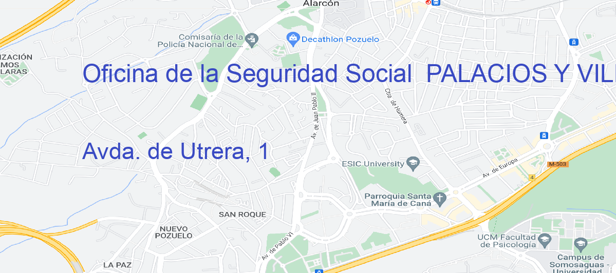 Oficina Calle Avda. de Utrera, 1 en Palacios y Villafranca, Los - Oficina de la Seguridad Social 