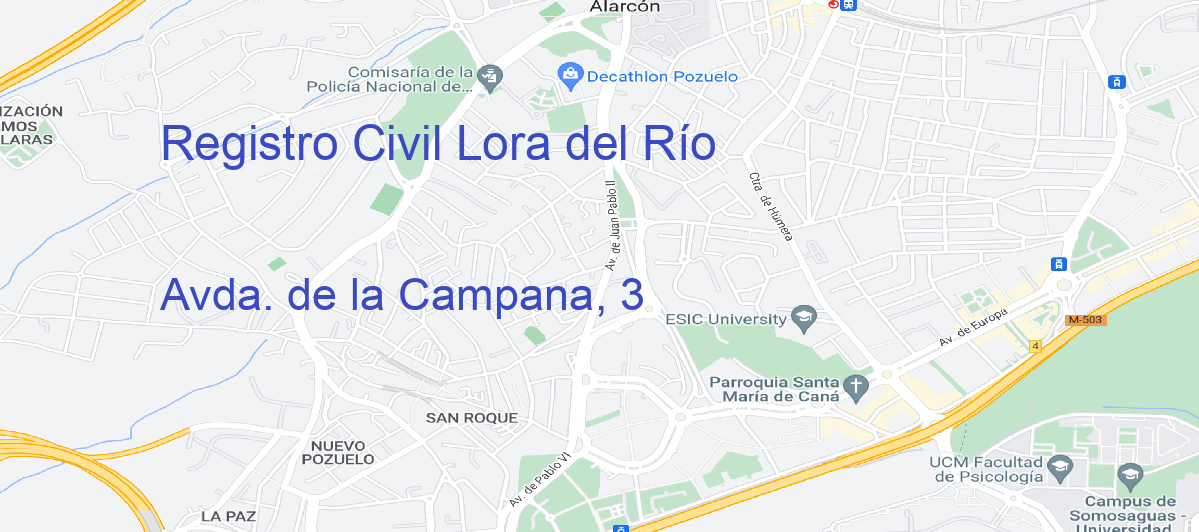 Oficina Calle Avda. de la Campana, 3 en Lora del Río - Registro Civil