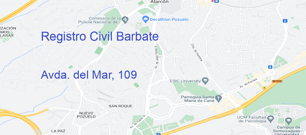 Oficina Calle Avda. del Mar, 109 en Barbate - Registro Civil