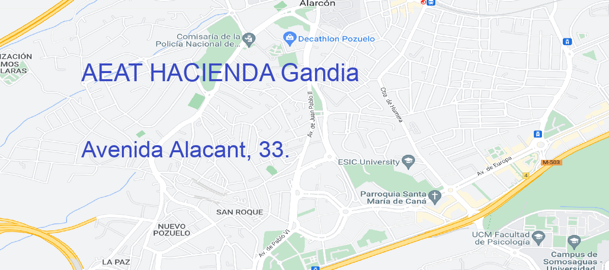 Oficina Calle Avenida Alacant, 33. en Gandia - AEAT HACIENDA