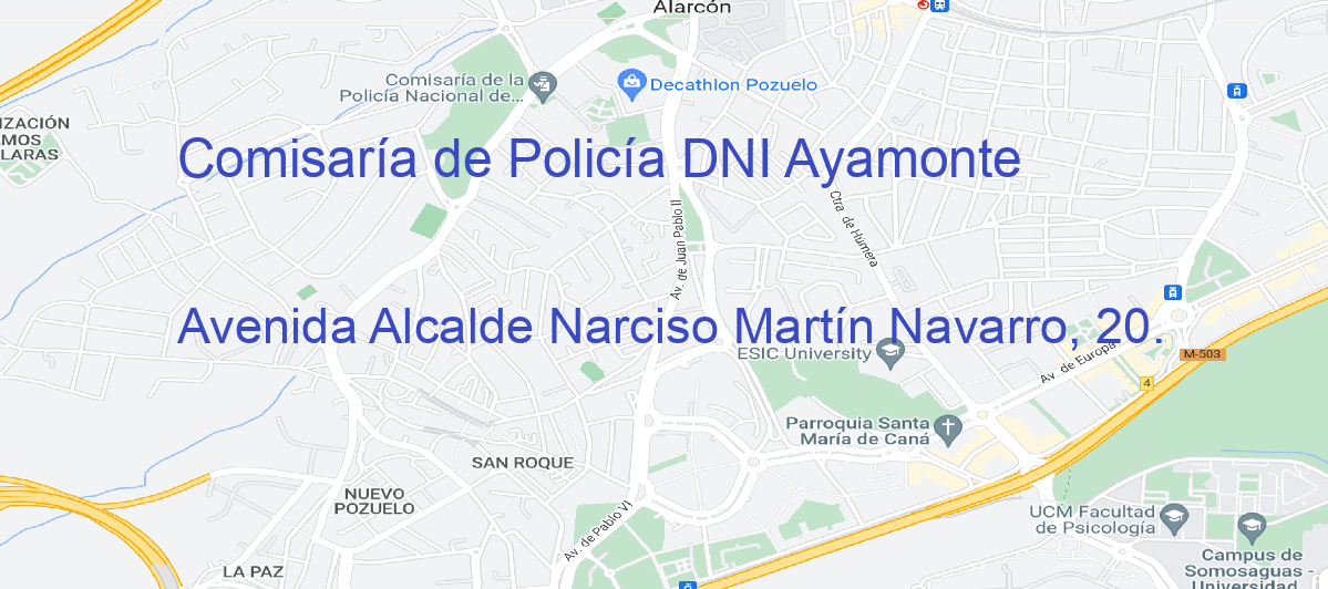Oficina Calle Avenida Alcalde Narciso Martín Navarro, 20.  en Ayamonte - Comisaría de Policía DNI