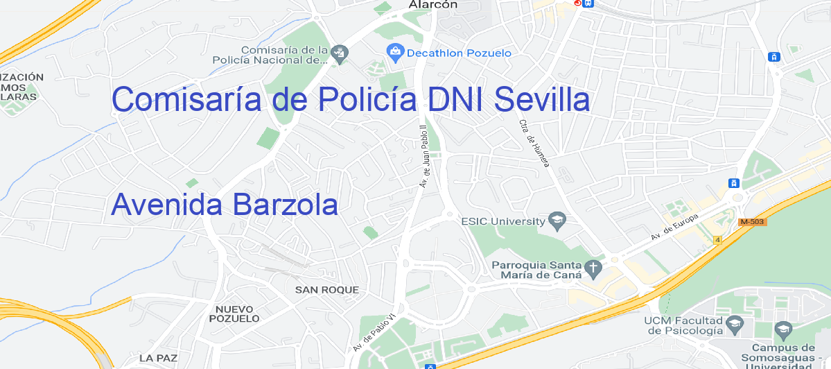 Oficina Calle Avenida Barzola en Sevilla - Comisaría de Policía DNI