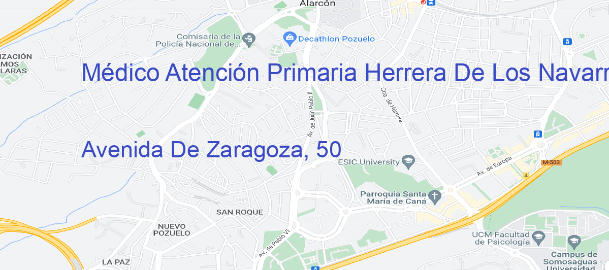 Oficina Calle Avenida De Zaragoza, 50 en Herrera de los Navarros - Médico Atención Primaria