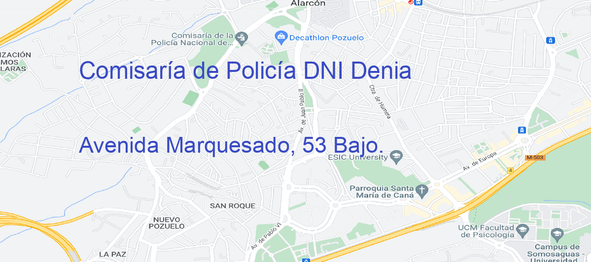 Oficina Calle Avenida Marquesado, 53 Bajo.  en Dénia - Comisaría de Policía DNI