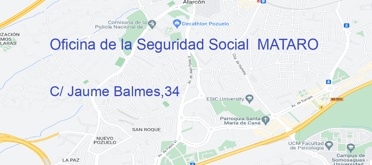 Oficina Calle C/ Jaume Balmes,34 en Mataró - Oficina de la Seguridad Social 