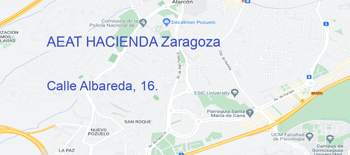 Oficina Calle  Albareda, 16. en Zaragoza - AEAT HACIENDA