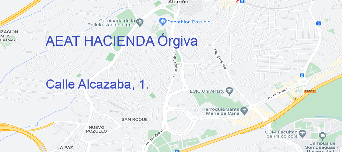 Oficina Calle  Alcazaba, 1. en Órgiva - AEAT HACIENDA