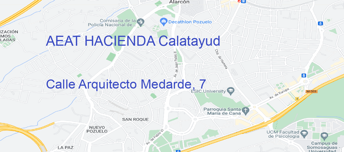 Oficina Calle  Arquitecto Medarde, 7 en Calatayud - AEAT HACIENDA