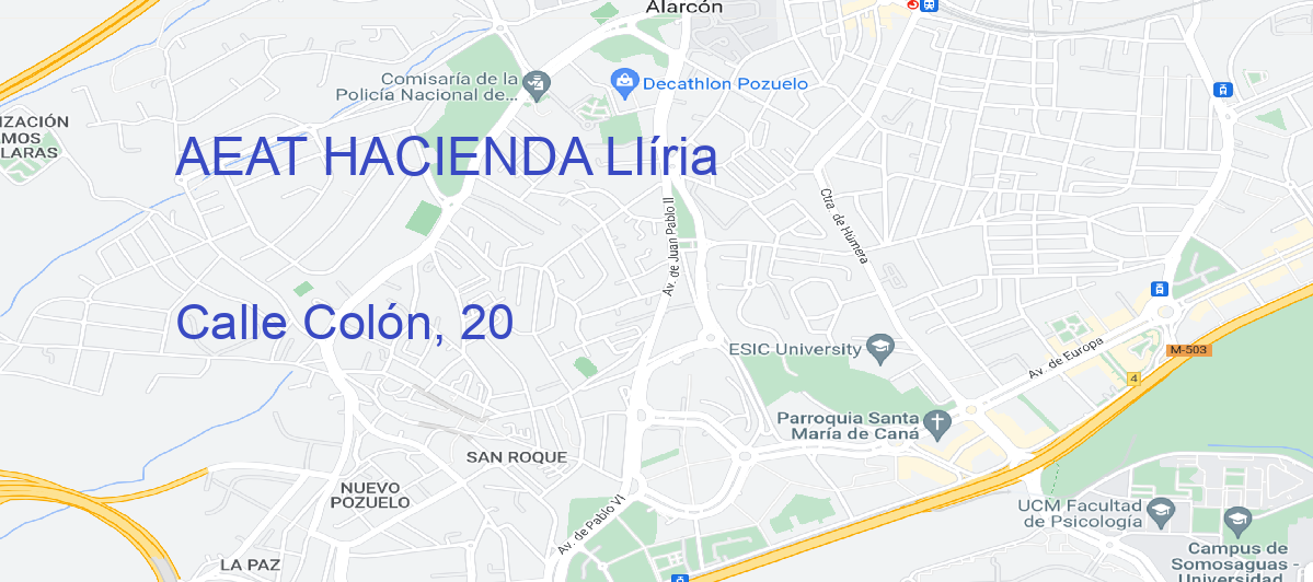 Oficina Calle  Colón, 20 en Llíria - AEAT HACIENDA