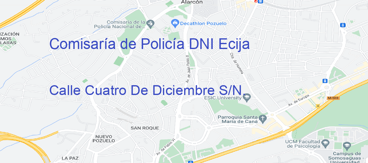 Oficina Calle  Cuatro De Diciembre S/N.  en Écija - Comisaría de Policía DNI