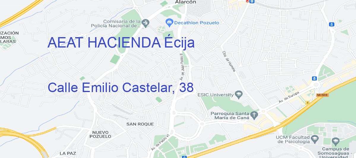Oficina Calle  Emilio Castelar, 38 en Écija - AEAT HACIENDA