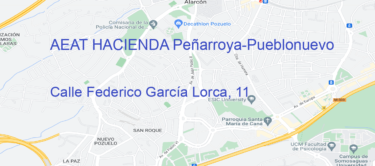 Oficina Calle  Federico García Lorca, 11 en Peñarroya-Pueblonuevo - AEAT HACIENDA