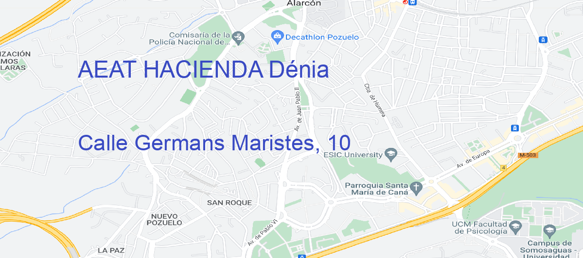 Oficina Calle  Germans Maristes, 10 en Dénia - AEAT HACIENDA