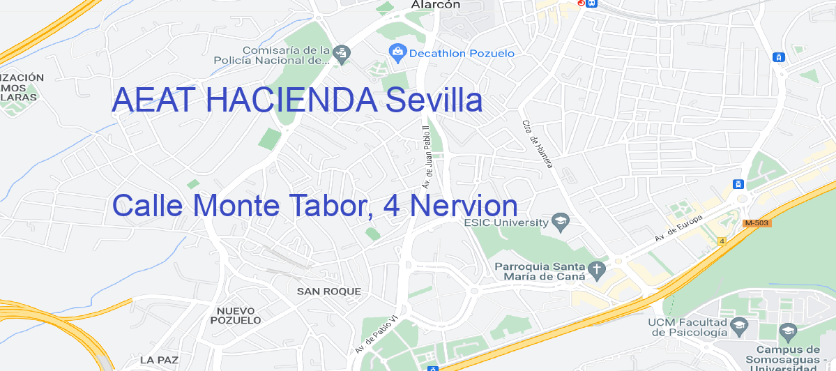 Oficina Calle  Monte Tabor, 4 Nervion en Sevilla - AEAT HACIENDA