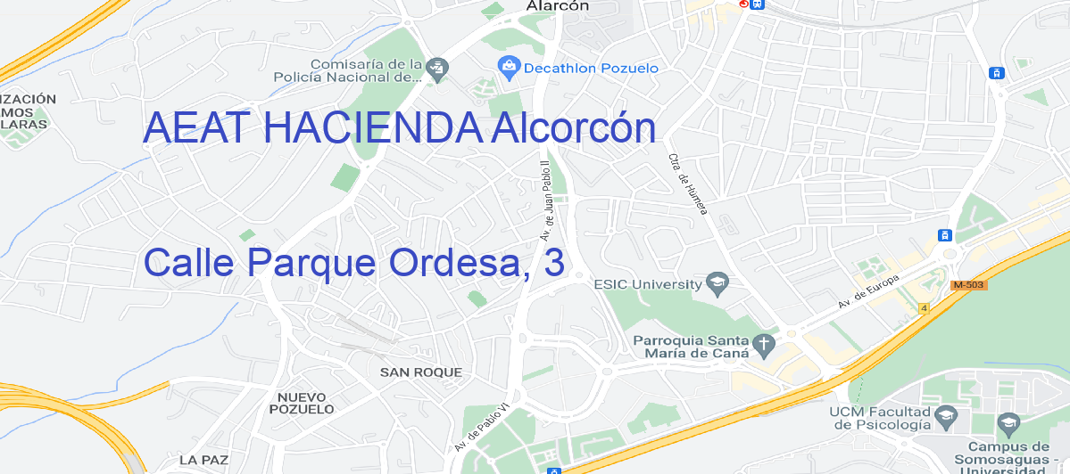 Oficina Calle  Parque Ordesa, 3 en Alcorcón - AEAT HACIENDA