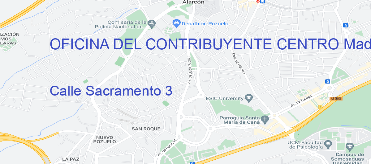 Oficina Calle  Sacramento 3 en Madrid - OFICINA DEL CONTRIBUYENTE CENTRO