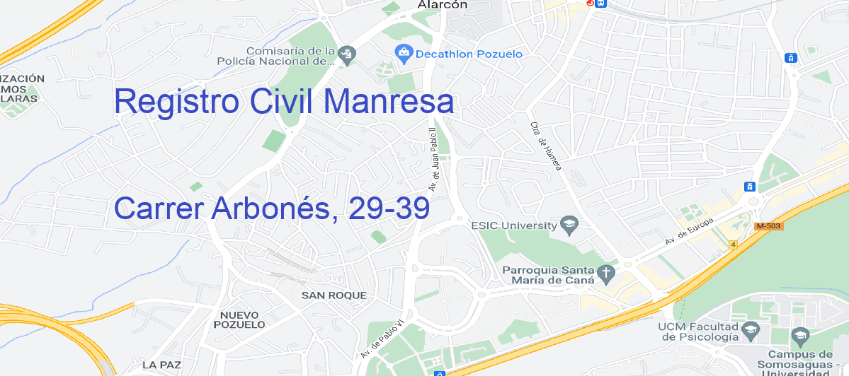 Oficina Calle Carrer Arbonés, 29-39 en Manresa - Registro Civil