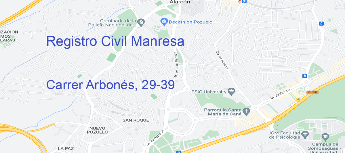 Oficina Calle Carrer Arbonés, 29-39 en Manresa - Registro Civil