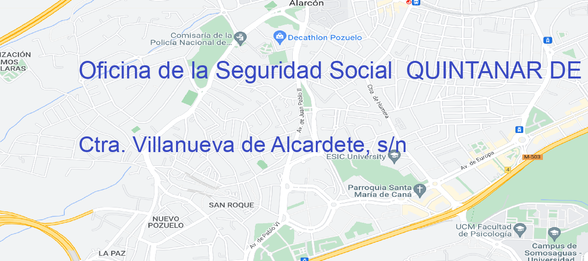 Oficina Calle Ctra. Villanueva de Alcardete, s/n en Quintanar de la Orden - Oficina de la Seguridad Social 