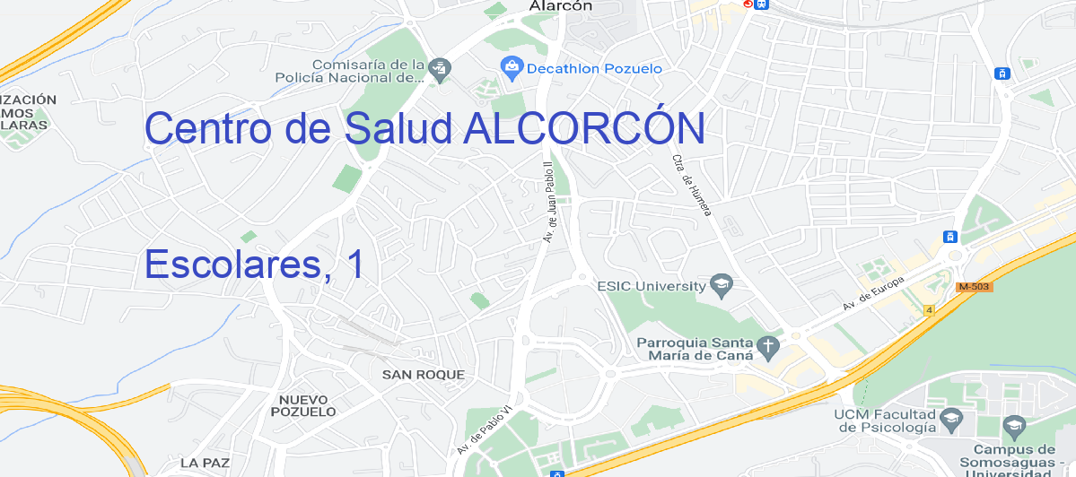 Oficina Calle Escolares, 1 en Alcorcón - Centro de Salud