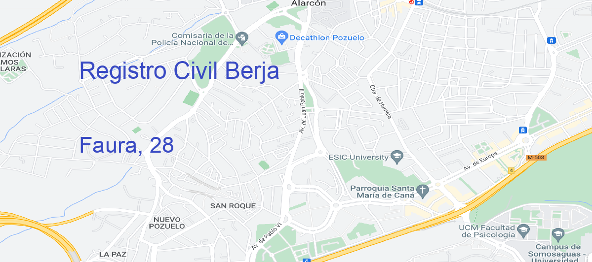 Oficina Calle Faura, 28 en Berja - Registro Civil