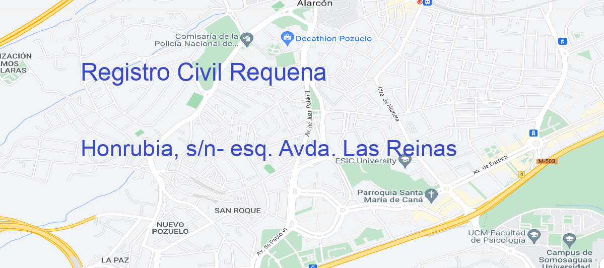 Oficina Calle Honrubia, s/n- esq. Avda. Las Reinas en Requena - Registro Civil