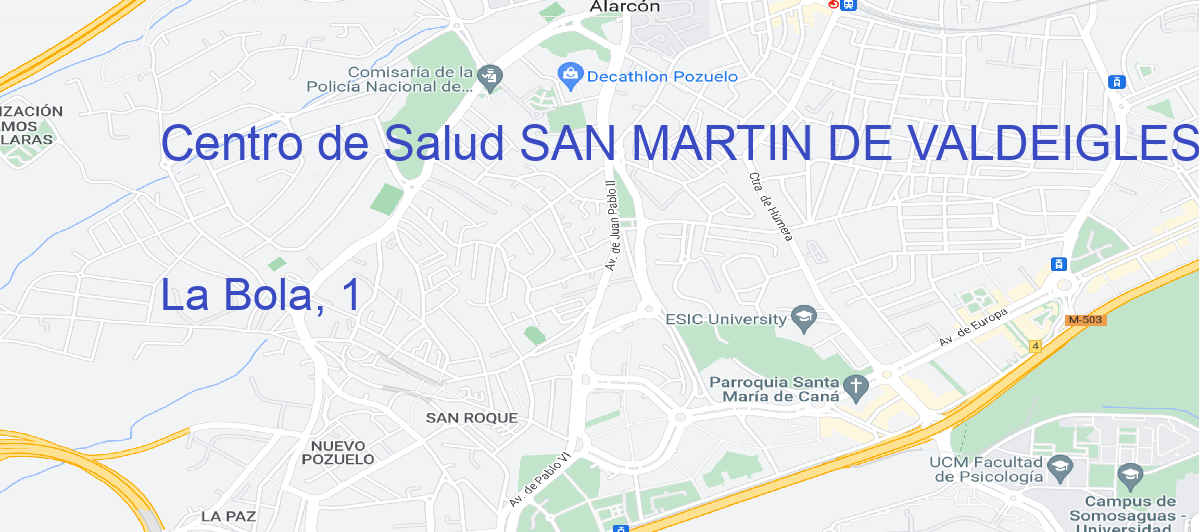 Oficina Calle La Bola, 1 en San Martín de Valdeiglesias - Centro de Salud