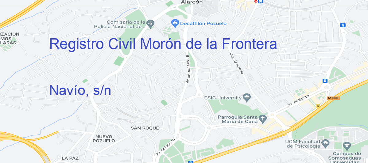 Oficina Calle Navío, s/n en Morón de la Frontera - Registro Civil