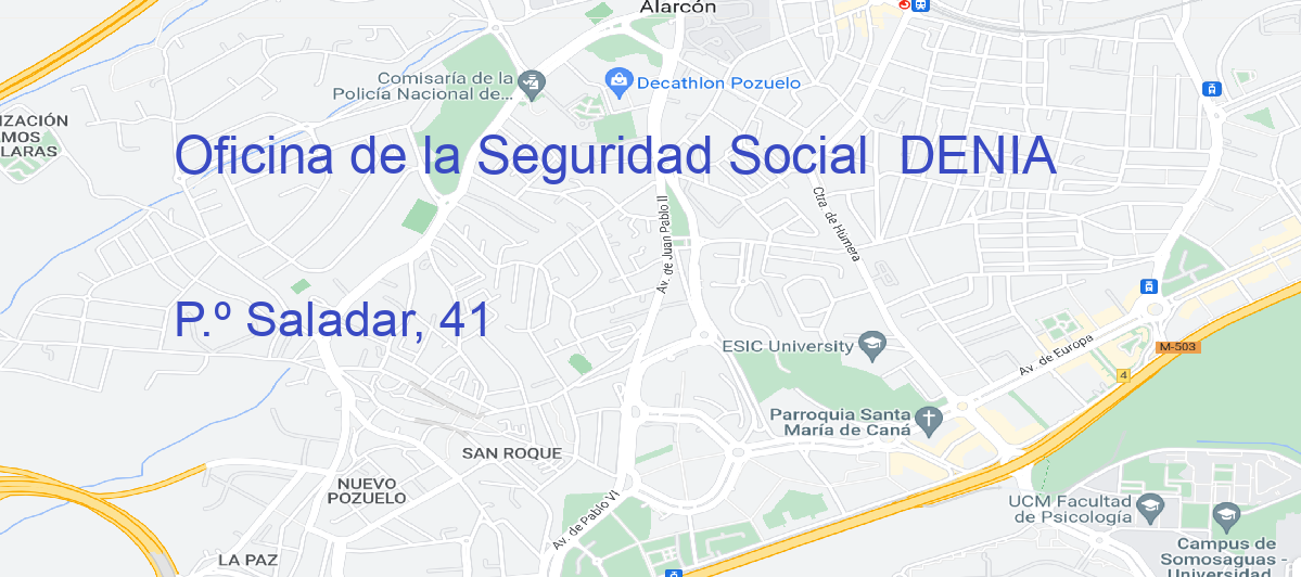 Oficina Calle P.º Saladar, 41 en Dénia - Oficina de la Seguridad Social 