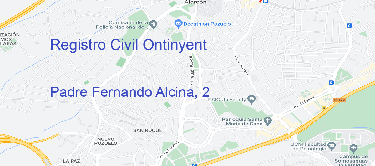 Oficina Calle Padre Fernando Alcina, 2 en Ontinyent - Registro Civil