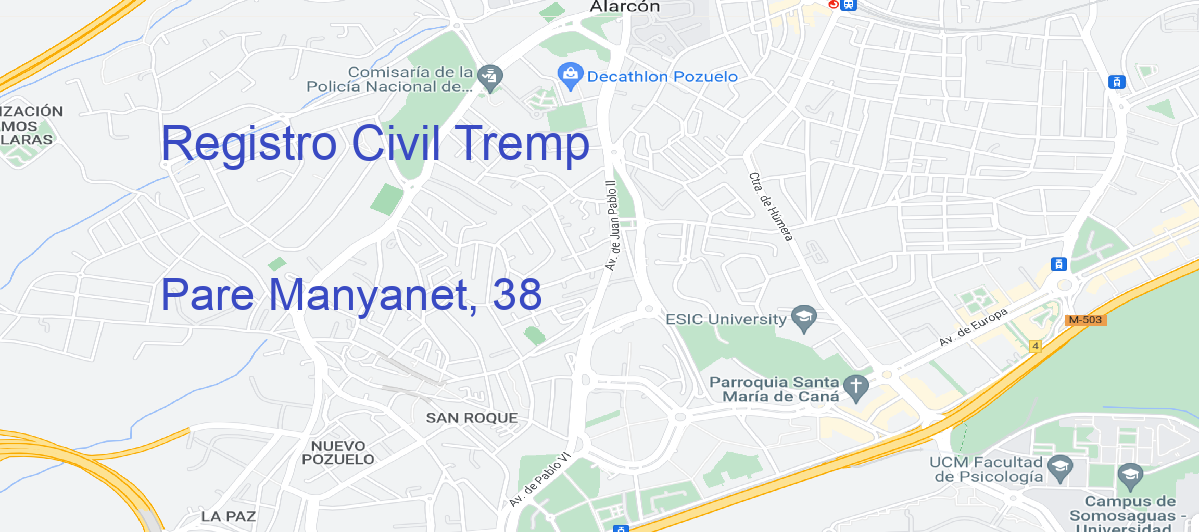 Oficina Calle Pare Manyanet, 38 en Tremp - Registro Civil