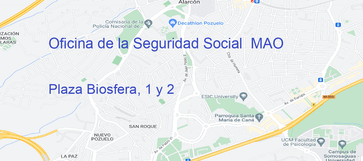 Oficina Calle Plaza Biosfera, 1 y 2 en Maó - Oficina de la Seguridad Social 