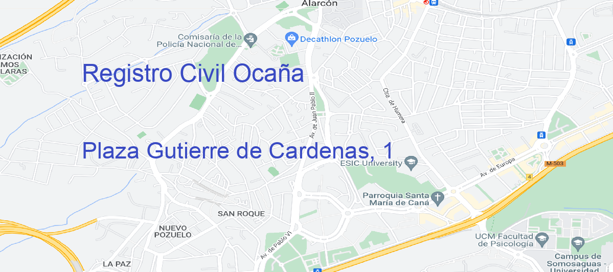 Oficina Calle Plaza Gutierre de Cardenas, 1 en Ocaña - Registro Civil