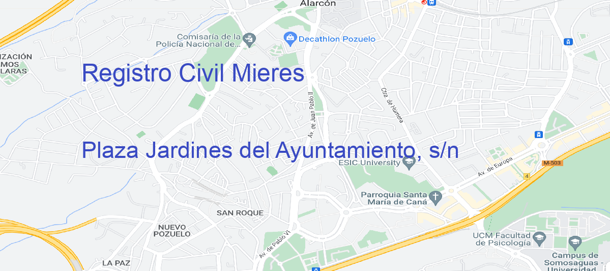 Oficina Calle Plaza Jardines del Ayuntamiento, s/n en Mieres - Registro Civil
