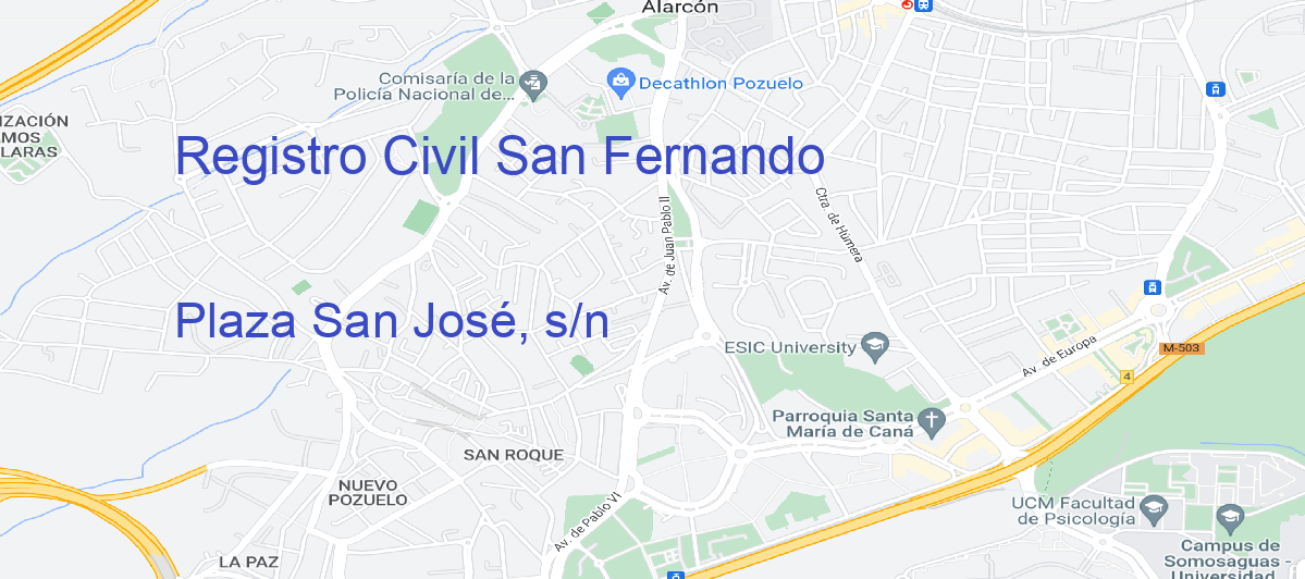 Oficina Calle Plaza San José, s/n en San Fernando - Registro Civil