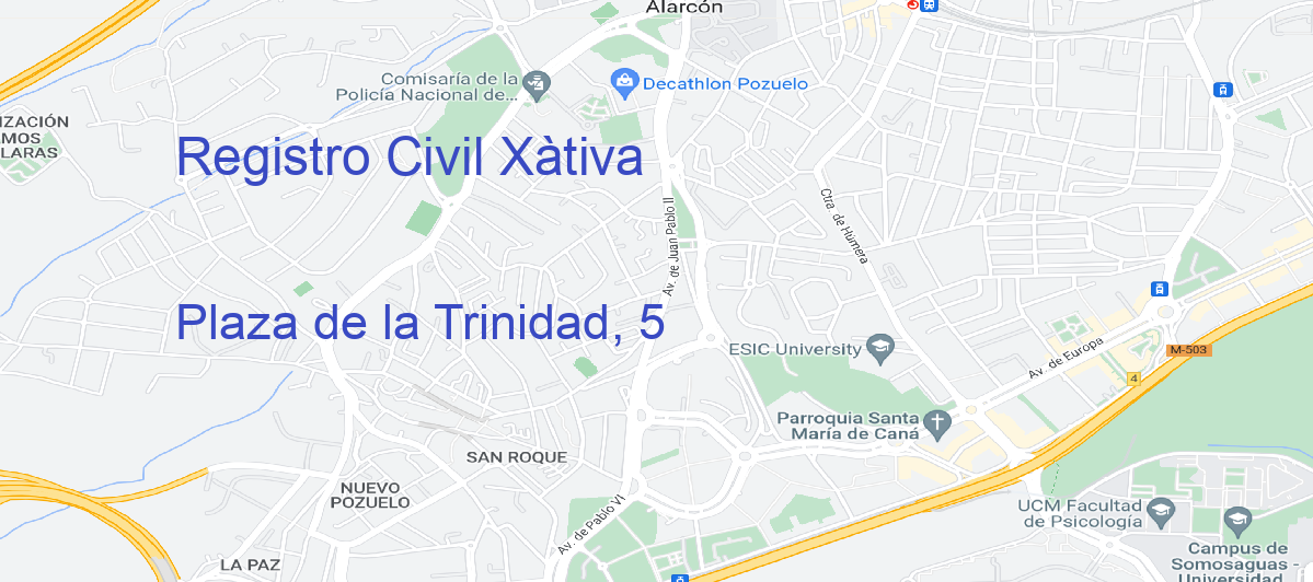 Oficina Calle Plaza de la Trinidad, 5 en Xàtiva - Registro Civil