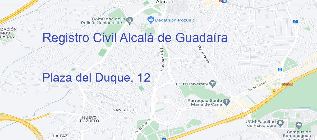 Oficina Calle Plaza del Duque, 12 en Alcalá de Guadaíra - Registro Civil