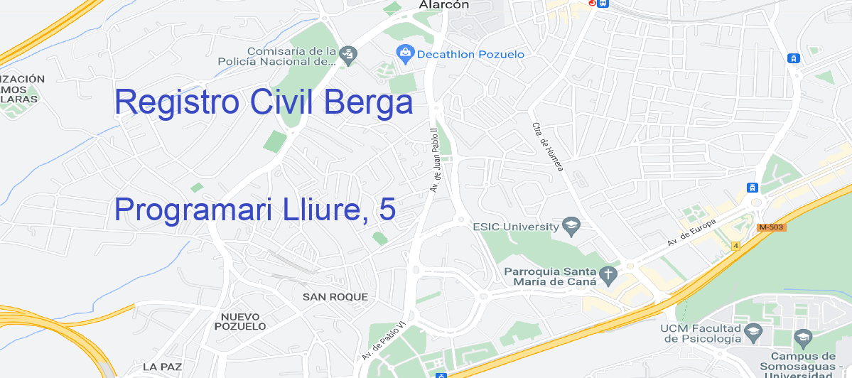 Oficina Calle Programari Lliure, 5 en Berga - Registro Civil