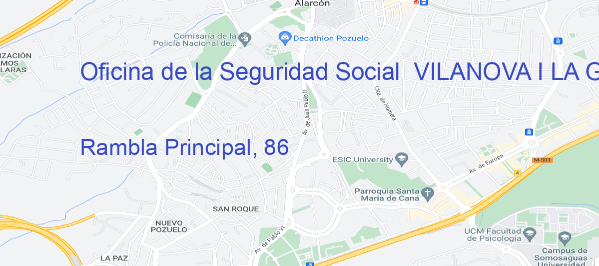 Oficina Calle Rambla Principal, 86 en Vilanova i la Geltrú - Oficina de la Seguridad Social 